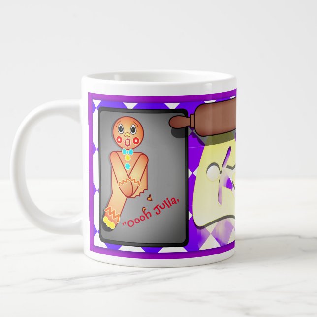 Taza De Café Gigante Personalizado divertido Gingerbread Man (Izquierda)