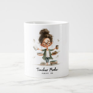 Taza De Café Gigante Personalizado educativa con "Modo docente siempre