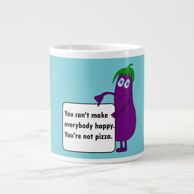 Taza De Café Gigante Personalizado eggplant cita graciosa barba azul (Frente)