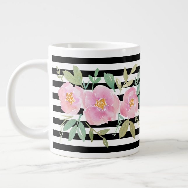 Taza De Café Gigante Personalizado Floral (Izquierda)