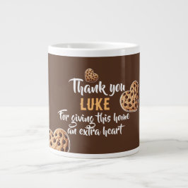 Taza De Café Gigante Personalizado Gracias diseño de corazones de galle