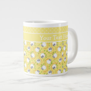 Taza De Café Gigante Personalizado Jumbo Coffee Mug: Patrones de ovejas