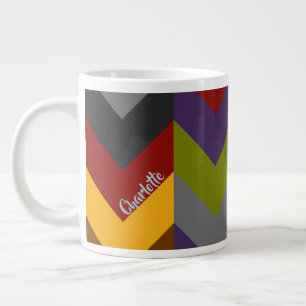 Taza De Café Gigante Personalizado Jumbo Mug de Chevrons negrita