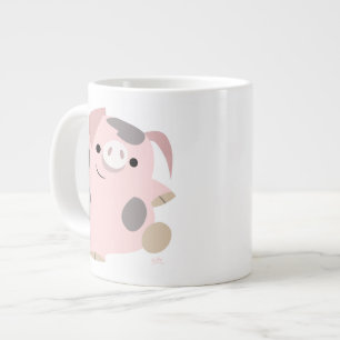 Taza De Café Gigante Personalizado lindo bailando cerdo Jumbo Mug