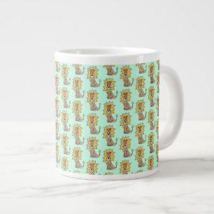 Taza De Café Gigante personalizado lindo león niños retro safari jungla
