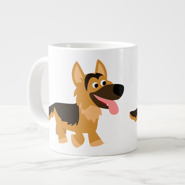 Taza De Café Gigante Personalizado lindo Pastor Alemán Perro Jumbo Mug (Izquierda)