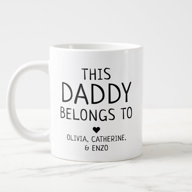 Taza De Café Gigante Personalizado Moderno, este papá pertenece al día  (Izquierda)