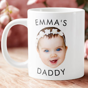 Taza De Café Gigante Personalizado Mug, Baby Mug, Dad Birday Gift, Face