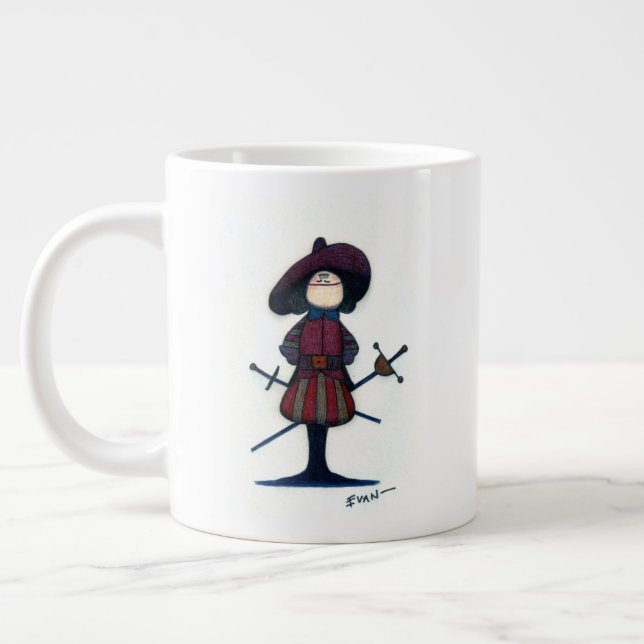 Taza De Café Gigante Personalizado Mug, espadachín del siglo XVII (Izquierda)
