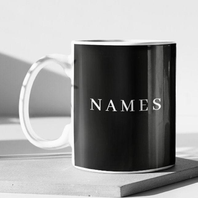 Taza De Café Gigante Personalizado negro simple Añadir su nombre elegan (Subido por el creador)
