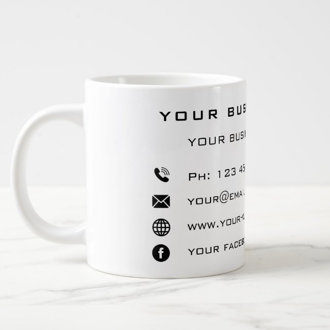Taza De Café Gigante Personalizado Nombre de la compañía Información de (Izquierda)