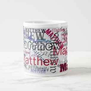 Taza De Café Gigante Personalizado Nombre repetido Palabra Grafitti