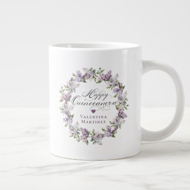 Taza De Café Gigante Personalizado Quinceanera Regalo de cumpleaños Pur (Derecha)