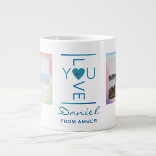 Taza De Café Gigante Personalizado Te amo Mug por Él