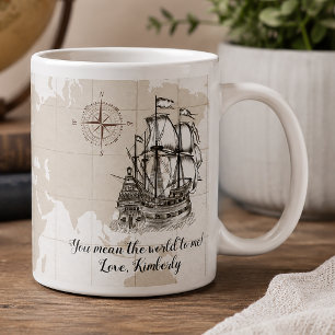 Taza De Café Gigante Personalizado Tú significas el mundo para mí Náuti