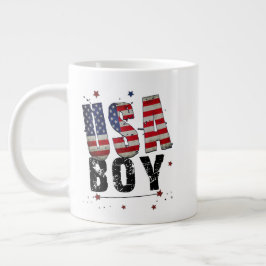Taza De Café Gigante Personalizado USA Boy