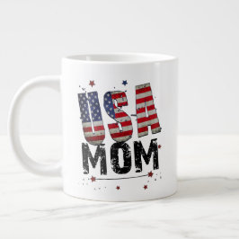 Taza De Café Gigante Personalizado USA Mom