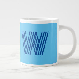 Taza De Café Gigante Personalizado W Blue Jumbo Mug