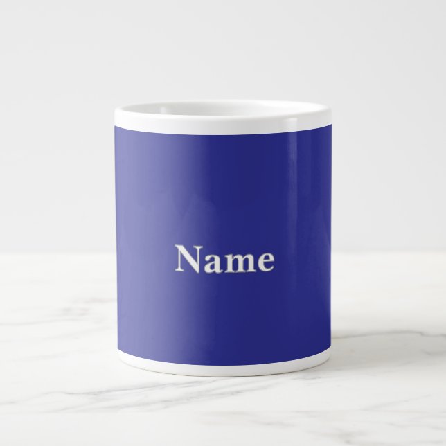 Taza De Café Gigante Personalizar azul profundo (Frente)