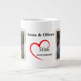 Taza De Café Gigante Personalized 50th Anniversary Photo Mug