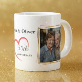Taza De Café Gigante Personalized 50th Wedding Anniversary Photo Mug