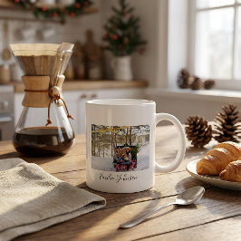 Taza De Café Gigante Personalized christmas holiday photo x Mas tee