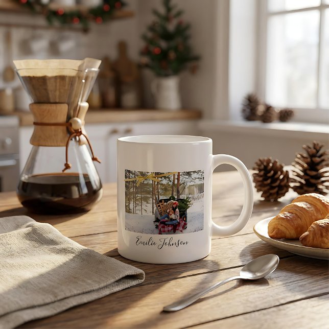 Taza De Café Gigante Personalized christmas holiday photo x Mas tee (Subido por el creador)
