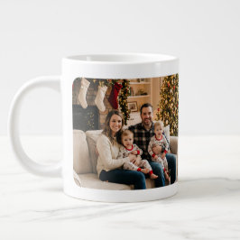 Taza De Café Gigante Personalized Christmas Tree Family Photo 