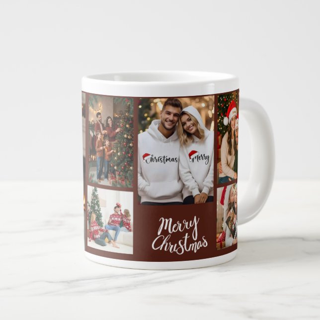 Taza De Café Gigante Personalized Family Christmas Photo Mug (Derecha)
