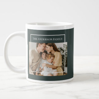 Taza De Café Gigante Personalized Family Photo | Custom Family Name 