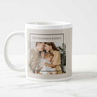 Taza De Café Gigante Personalized Family Photo | Custom Family Name 