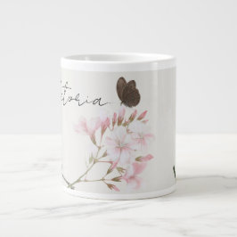 Taza De Café Gigante Personalized Ju Lian Design Floral Butterfly Mug