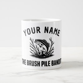 Taza De Café Gigante Personalized Name Brush Bass Hunter