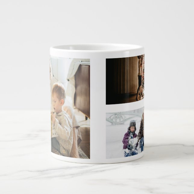 Taza De Café Gigante Personalized Photo Collage (Frente)