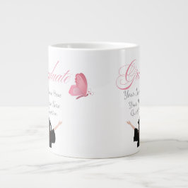 Taza De Café Gigante Personalized Pink Graduate Gift, Custom Name 