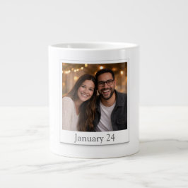 Taza De Café Gigante Personalized Polaroid Photo Mug with Date