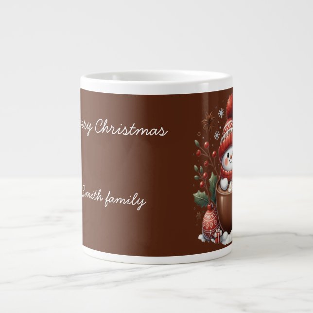 Taza De Café Gigante Personalized Snowman Mug - Custom Name Gift (Frente)