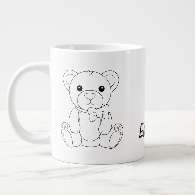 Taza De Café Gigante Personalized Teddy Bear Coffee Cup (Izquierda)