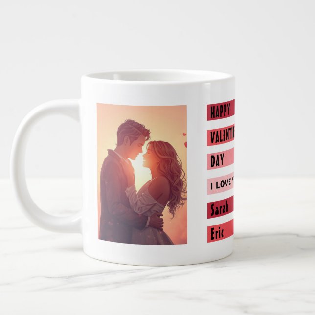 Taza De Café Gigante Personalized Valentine’s Day Gift (Izquierda)