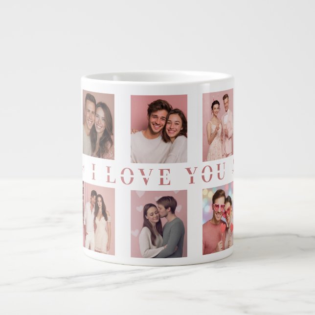 Taza De Café Gigante Personalized Valentine's Day Mug | Custom Photos (Frente)