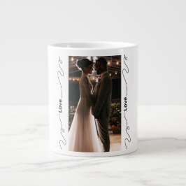 Taza De Café Gigante Personalized Wedding Photo Mug for Couples