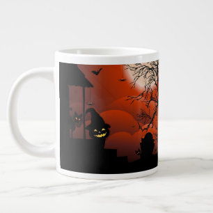 Taza De Café Gigante Pesadilla de la luna sangrienta de Halloween