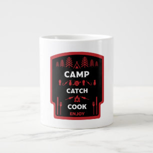 Taza De Café Gigante Pesca De Campamento Y Captura