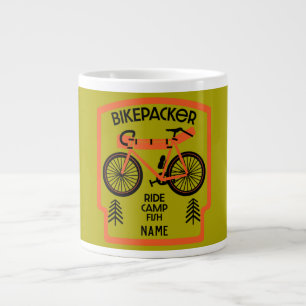 Taza De Café Gigante Pescado Bikepacker Y Campamento