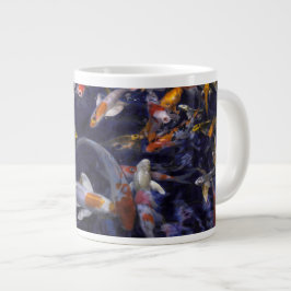 TAZA DE CAFÉ GIGANTE PESCADO KOI SOBRE FLUJO