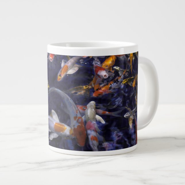 TAZA DE CAFÉ GIGANTE PESCADO KOI SOBRE FLUJO (Derecha)