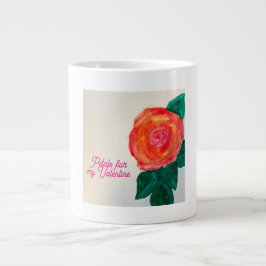 Taza De Café Gigante Pétalos Para Mi Valentín