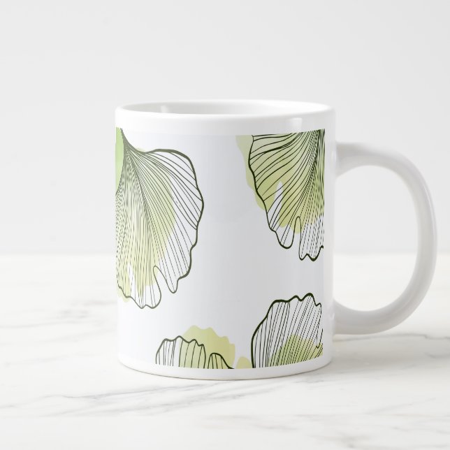 Taza De Café Gigante Pétalos verdes (Derecha)