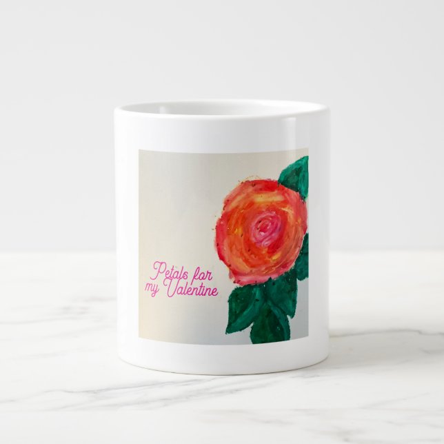 Taza De Café Gigante Petals For My Valentine (Frente)
