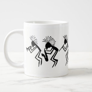 Taza De Café Gigante Petroglifo de bocina y flauta de Kokopelli